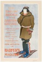 Harper's "On Snow Shoes to the Barren Grounds" - poster illustrated by Edward Penfield