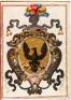 Eighteenth century manuscript Spanish Coat of Arms of the family Aguilar