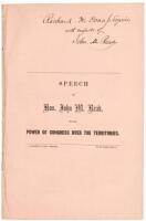 Speech of Hon. John M. Read, on the Power of Congress Over the Territories, and in favor of free Kansas, free white labor, and of Fremont and Dayton. Delivered on September 30, 1856 at Philadelphia