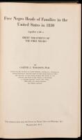 Free Negro Heads of Families in the United States in 1830, Together with a Brief Treatment of the Free Negro