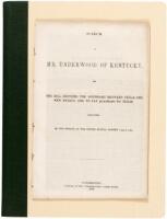 Speech of Mr. Underwood of Kentucky, on the Bill Defining the Boundary Between Texas and New Mexico, and to pay $10,000,000 to Texas.