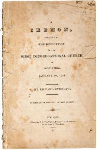 A Sermon Preached at the Dedication of the First Congregational Church in New York, January 20, 1821