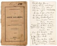 Constitution of the City Guards. Revised January, 1829. To which are added the names of members and government of the corps.