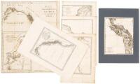 Six engraved charts from French, Italian and German editions of Vancouver's Voyage of Discovery
