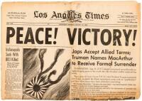 Original Los Angeles Times announcing Victory over Japan