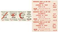 Four original unused tickets to the 1969 Woodstock festival