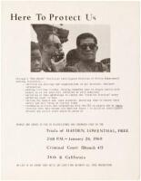 Here to Protect Us - rare 1969 handbill about Chicago's "Red Squad" and the Chicago Seven