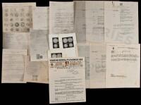 Group of letters, government statements, and coin illustrations from Huguenin Fr&egrave;res & Co.