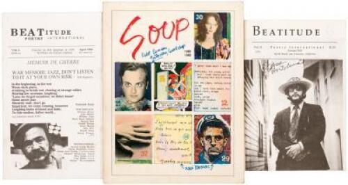 Five volumes of Beats literature - a few signed by Jack Hirschman, one signed by Lawrence Ferlinghetti