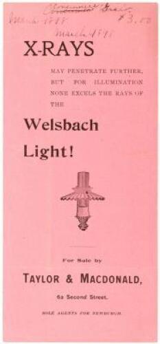 1898 Pictorial lighting advertisement exploits fascination with newly-named X-Rays