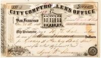 Check for payment of $1,000 for "Grading & Planking Beale Street" - 1854 San Francisco&rsquo;s Know Nothing Comptroller: William T. Sherman