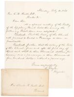 Autograph Letter Signed - 1863 Preacher to Union Generals who spoke at Lincoln’s funeral