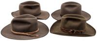 Lot of four Australian made brown Akubra cowboy hats.