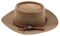 Stetson hat, with flat crown and braided leather band