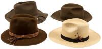 Lot of four cowboy hats