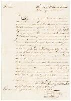 Autograph letter, signed, from U.S. Consul to the Captain General of Cuba regarding the U.S. Schooner Porpoise