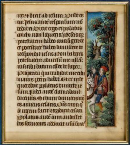 Illuminated manuscript leaf, with miniature