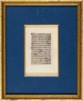 Illuminated manuscript leaf, with decorated initials