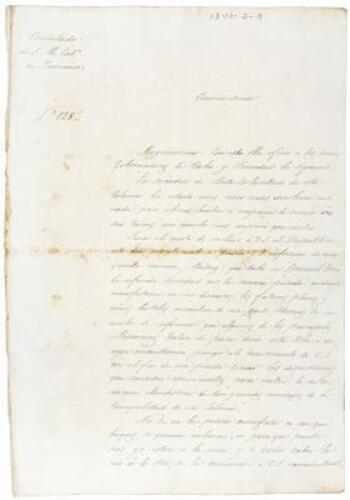 Manuscript document about the Anti-Slavery Society in Spanish