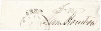 Clipped franking signature of Sam Houston as Senator from Texas, with portion of postmark visible