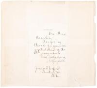 James A. Garfield letter signed as President elect