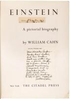 Einstein: A pictorial biography, with photograph and signature by Albert Einstein.