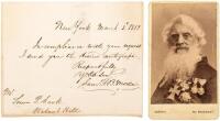 Autograph Note Signed by Samuel F.B. Morse, to an autograph seeker, with a carte de visite photograph of Morse