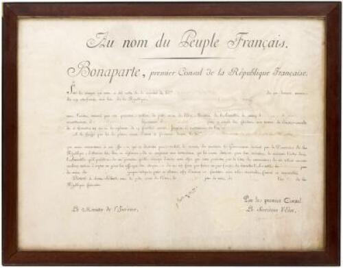 Document with a secretarial signature of Napoleon