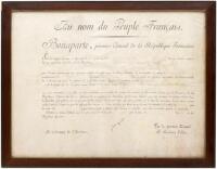 Document with a secretarial signature of Napoleon