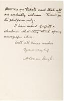 Autograph Letter signed from Arthur Conan Doyle