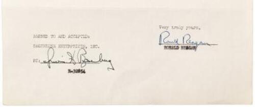 Signed television contract, signed by Ronald Reagan