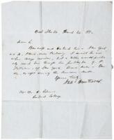 Autograph Letter Signed by Nathaniel Hawthorne, to Wm. H. Adams, regarding residences of other writers