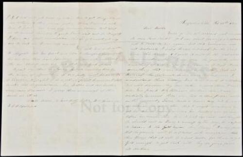 Autograph letter, signed from a woman describing California "flooded with emigrants"