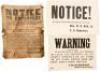 Archive of nine cloth advertising or warning signs and a flour bag from the Calvin Otto Collection - 3