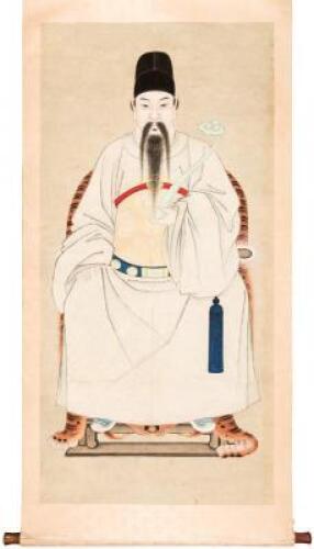 Nineteenth century Chinese hanging scroll - depicting a celestial figure