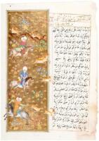 Three illuminated leaves on vellum, from oriental manuscripts