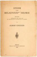 &Auml;ther und relativit&auml;ts-theorie: rede gehalten am 5. mai 1920 an der Reichs-universit&auml;t zu Leiden