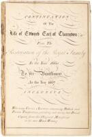 Continuation of the Life of Edward Earl of Clarendon: From the Restoration of the Royal Family in the Year 1660 to his Banishment in the Year 1667 Inclusive. With many Curious Anecdotes concerning Publick and Private Transactions preceding and during that