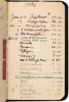 Zane Grey's 1930 expense book with entries from trips to Pape'ete, French Polynesia and to Oregon