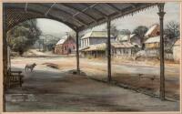 Templeton St. Maldon, Victoria (Australia) - original chalk and pen wash painting by Australian artist Kenneth Jack - presented as a gift to a friend in California