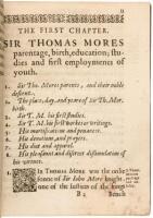 D.O.M.S. The Life and Death of Sir Thomas Moore Lord High Chancellour of England. Written by M.T.M. and dedicated to the Queens most Gracious Majestie