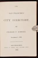 The San Francisco City Directory...September 1, 1850