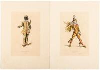 Two Italian Costume color plates by Maruice Sand