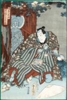 Lot of four color woodblock ukiyo-e prints of kabuki actors