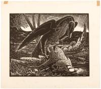 Bird of Prey - wood engraving for the members of The Woodcut Society