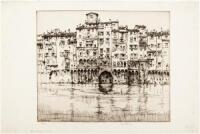 Florence Palaces - original etching, signed by E.D. Roth