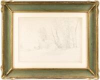 Original pencil drawing of Yosemite Valley by Bolton Brown in preparation for a lithograph