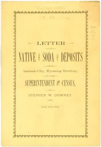 Letter on Native Soda Deposits Near Laramie City, Wyoming Territory, to the Superintendent of the Census