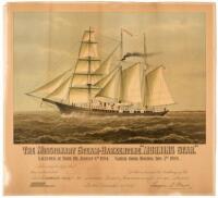 The Missionary Steam-Barkentine, "Morning Star." Launched at Bath, ME. August 6th 1884. Sailed to Boston, Nov. 5th 1884 - engraved stock certificate