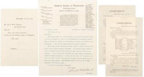 1901 Anti-Imperialist League sponsors exiled Filipino Nationalist - Typed Letter Signed